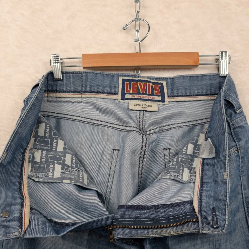 VTG Levi's 569 Loose Straight Jeans Men's 38x32 Light Wash Blue Baggy Skater Y2K